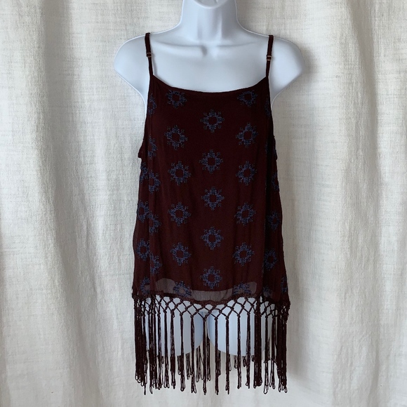 NEW! Chloe Oliver "Luxxe" Fringe-Hem Tank in Plum! - Picture 2 of 5
